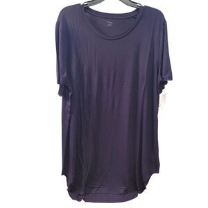 Daily Ritual Women's Blue Short Sleeve Hi Lo Long T-Shirt Size XX-Large